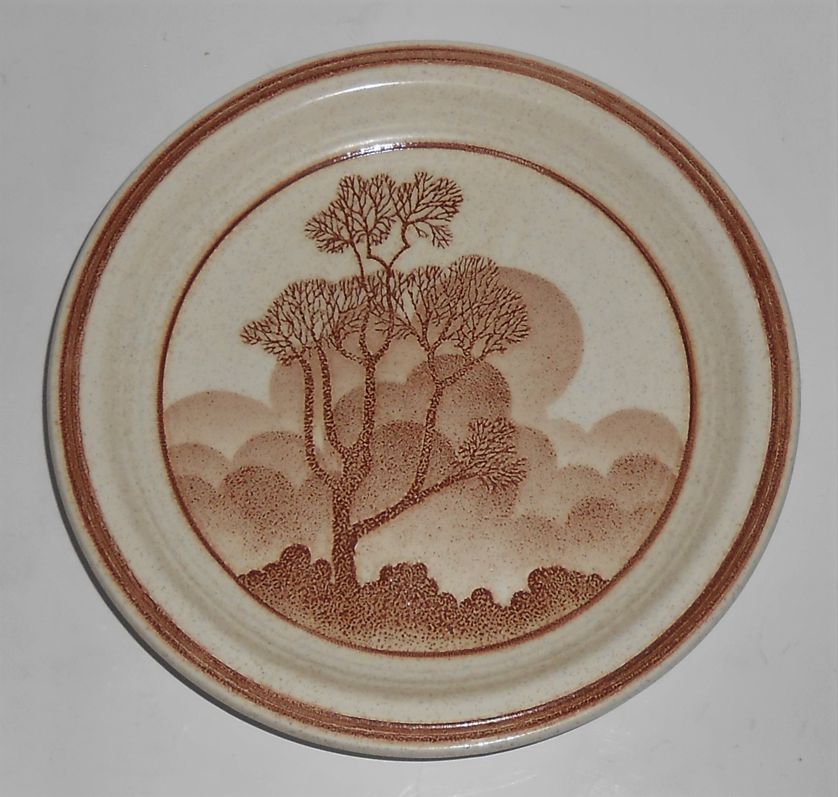 Chuchill Pottery Stonecast Homespun Trees Bread Plate