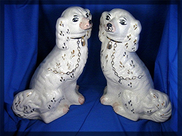 Staffordshire Dogs Pair 12 1/2 inches Tall