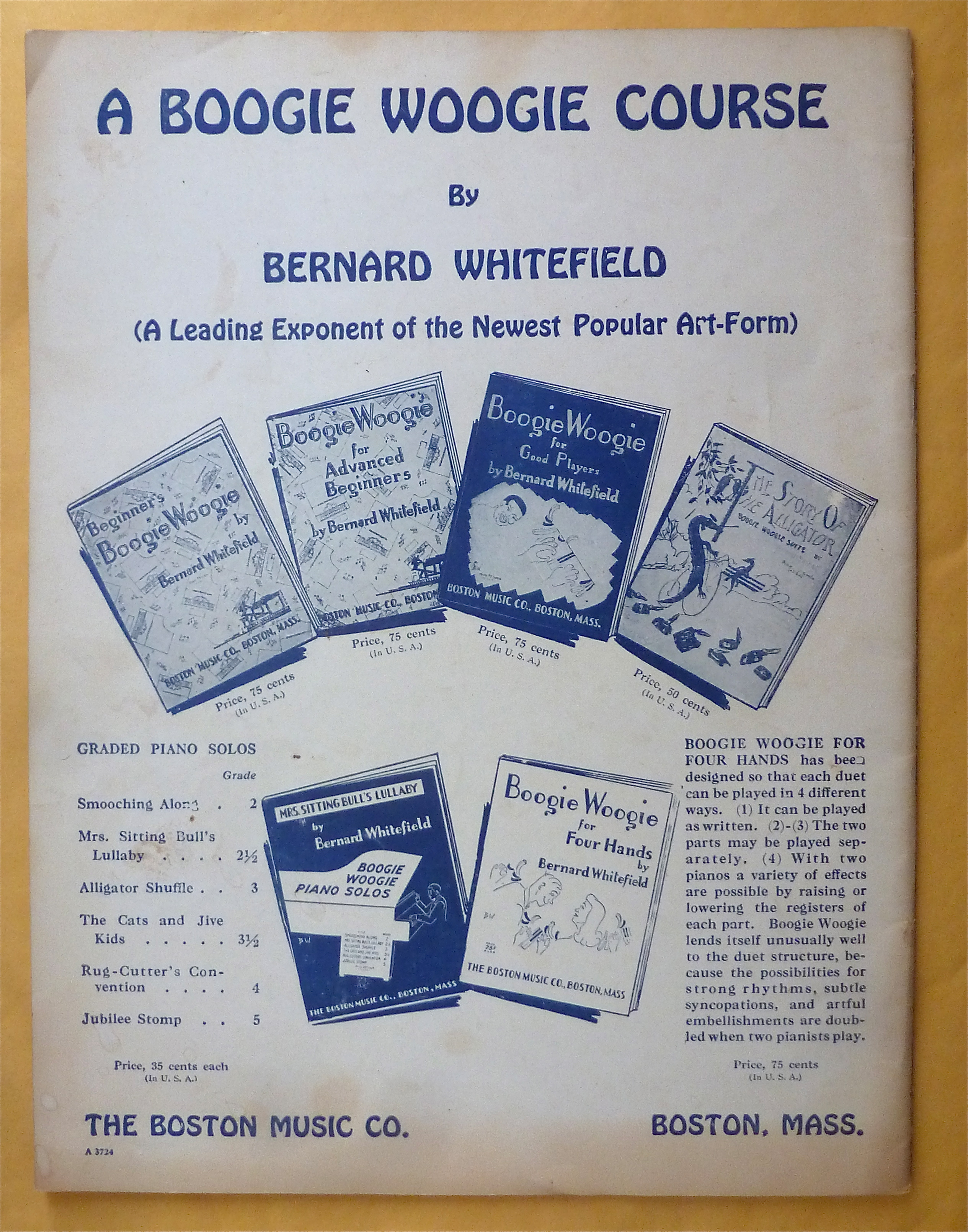 Sheet Music For 1943 Beginner's Boogie Woogie