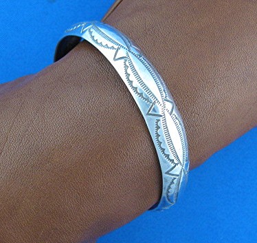 Native American Sterling Silver Bangle J Jackson