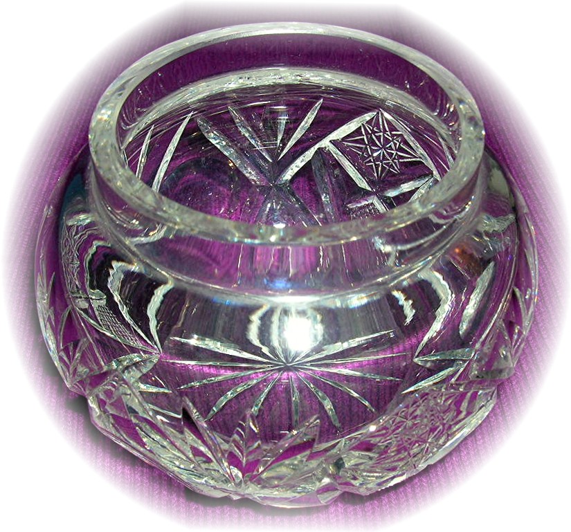 Cut Glass Powder Bowl