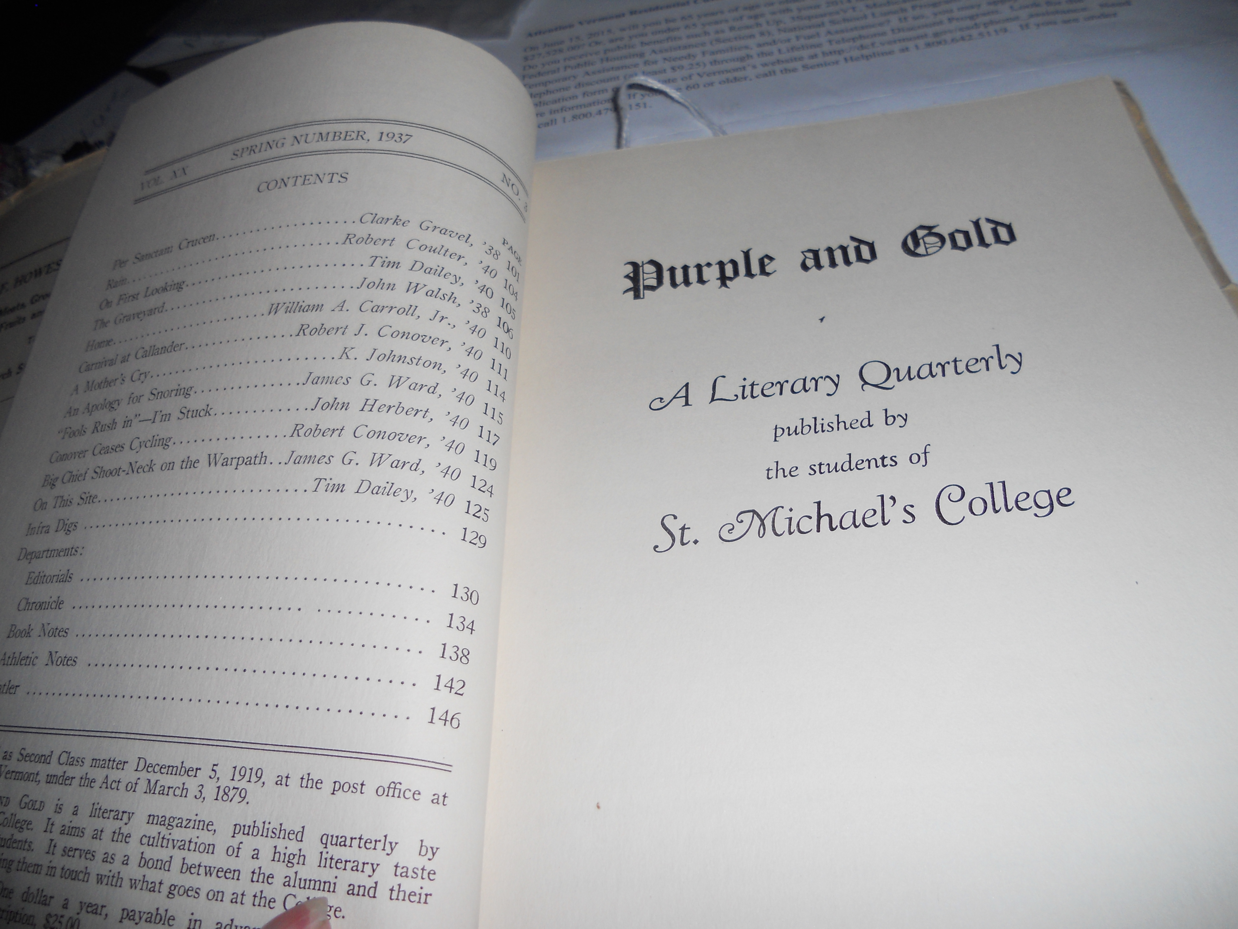 St. Michael's College Book Spring 1937