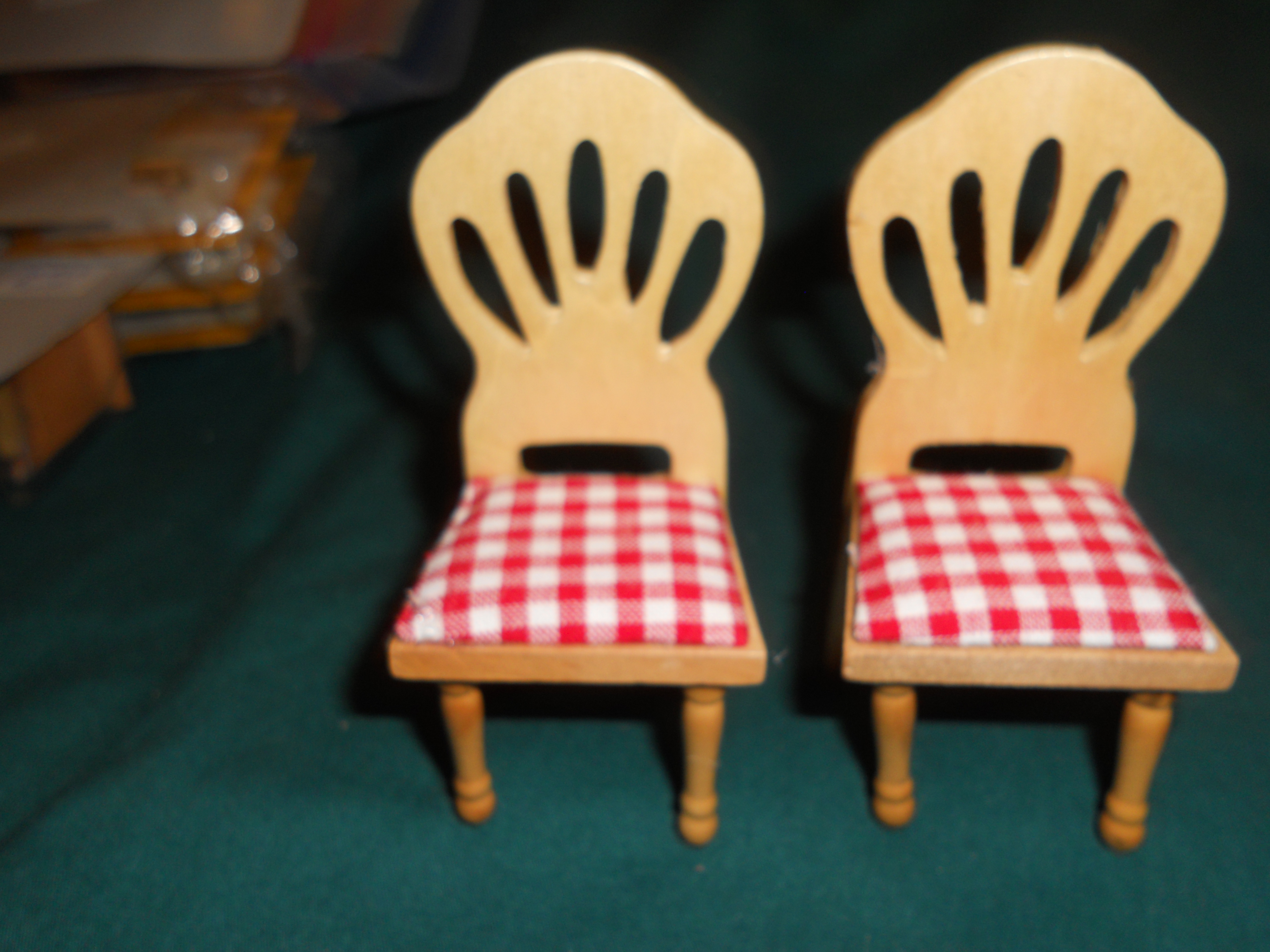 Dollhouse Kitchen Chairs Wood set of two