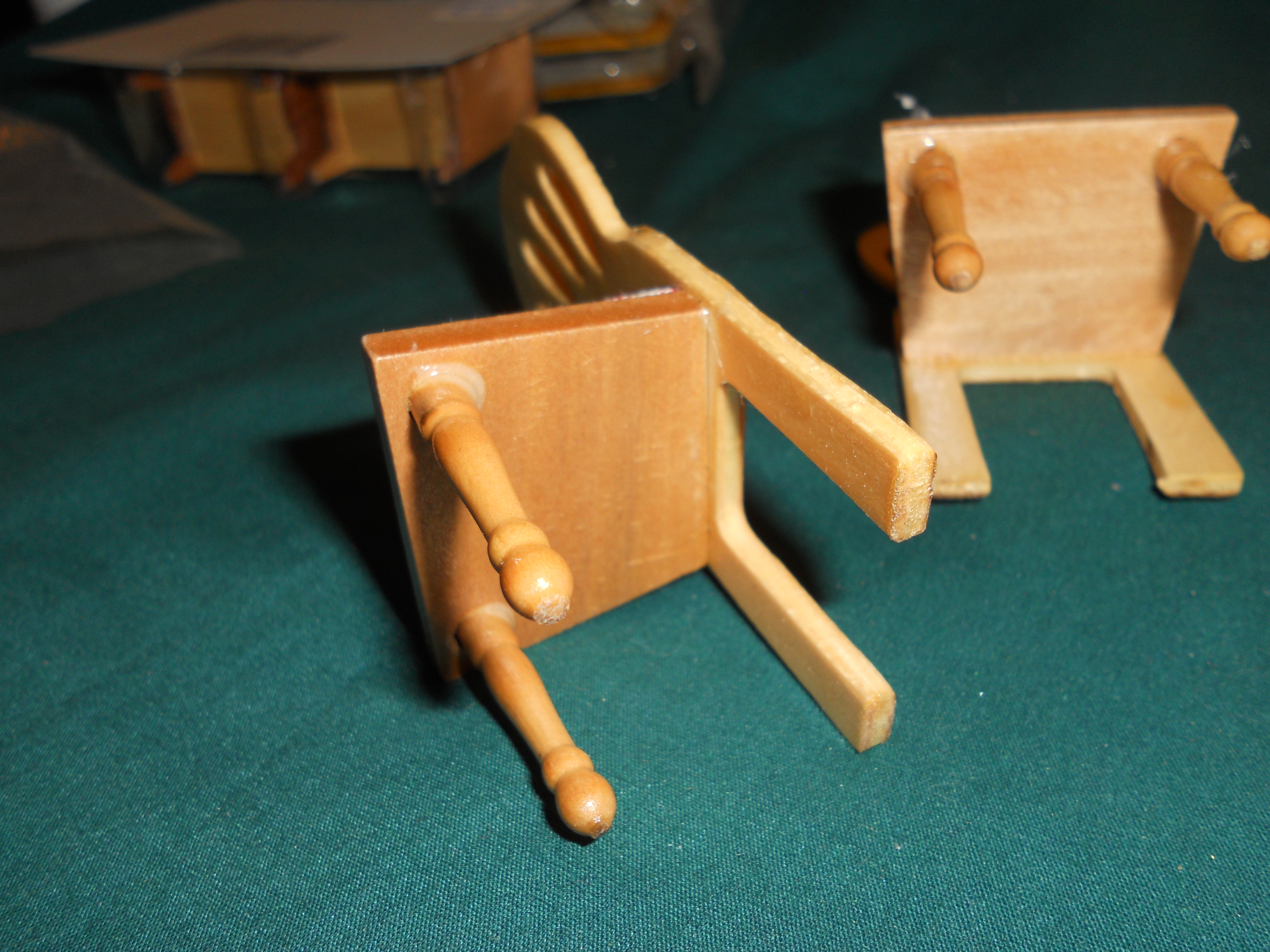 Dollhouse Kitchen Chairs Wood set of two