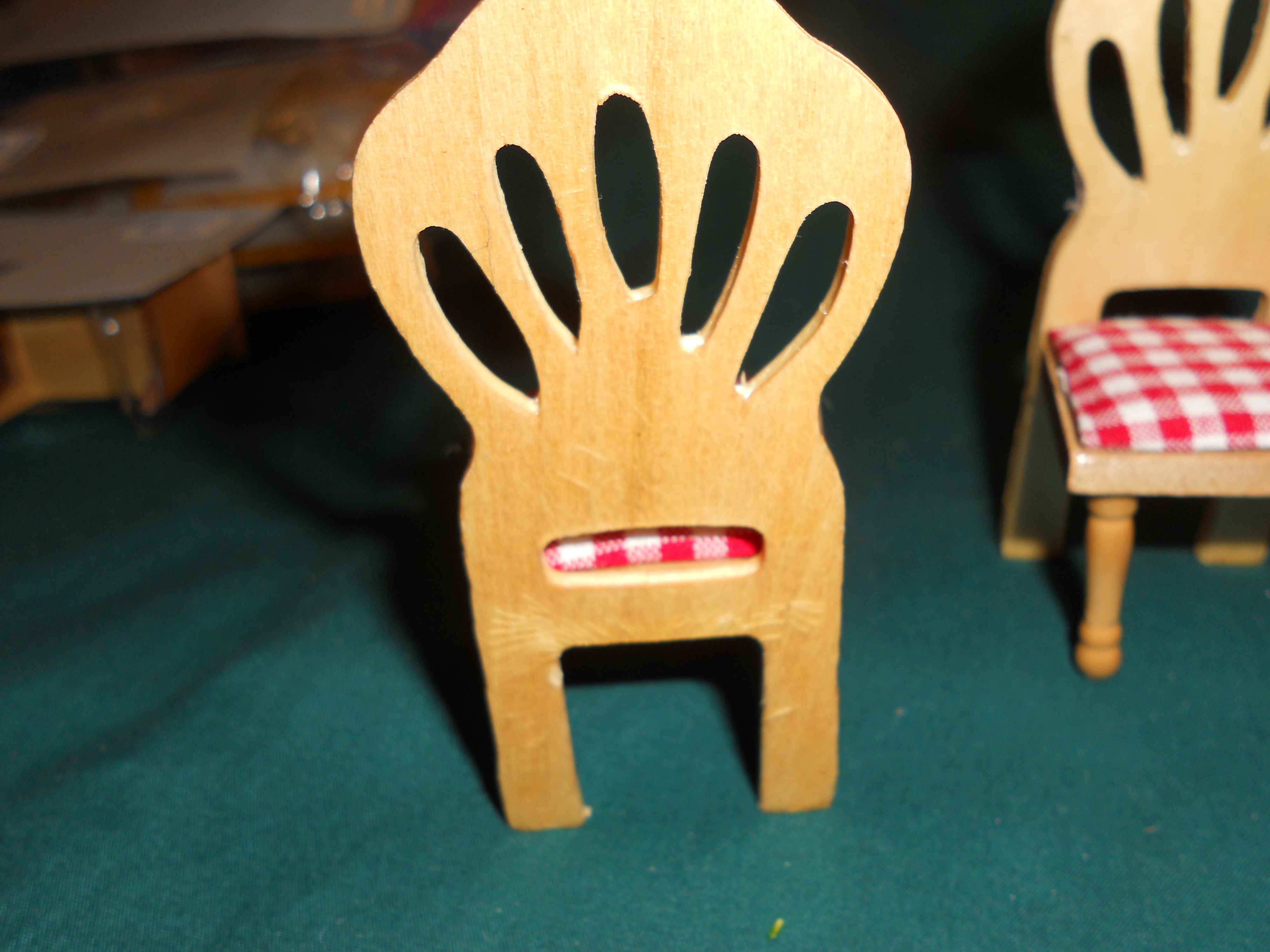 Dollhouse Kitchen Chairs Wood set of two