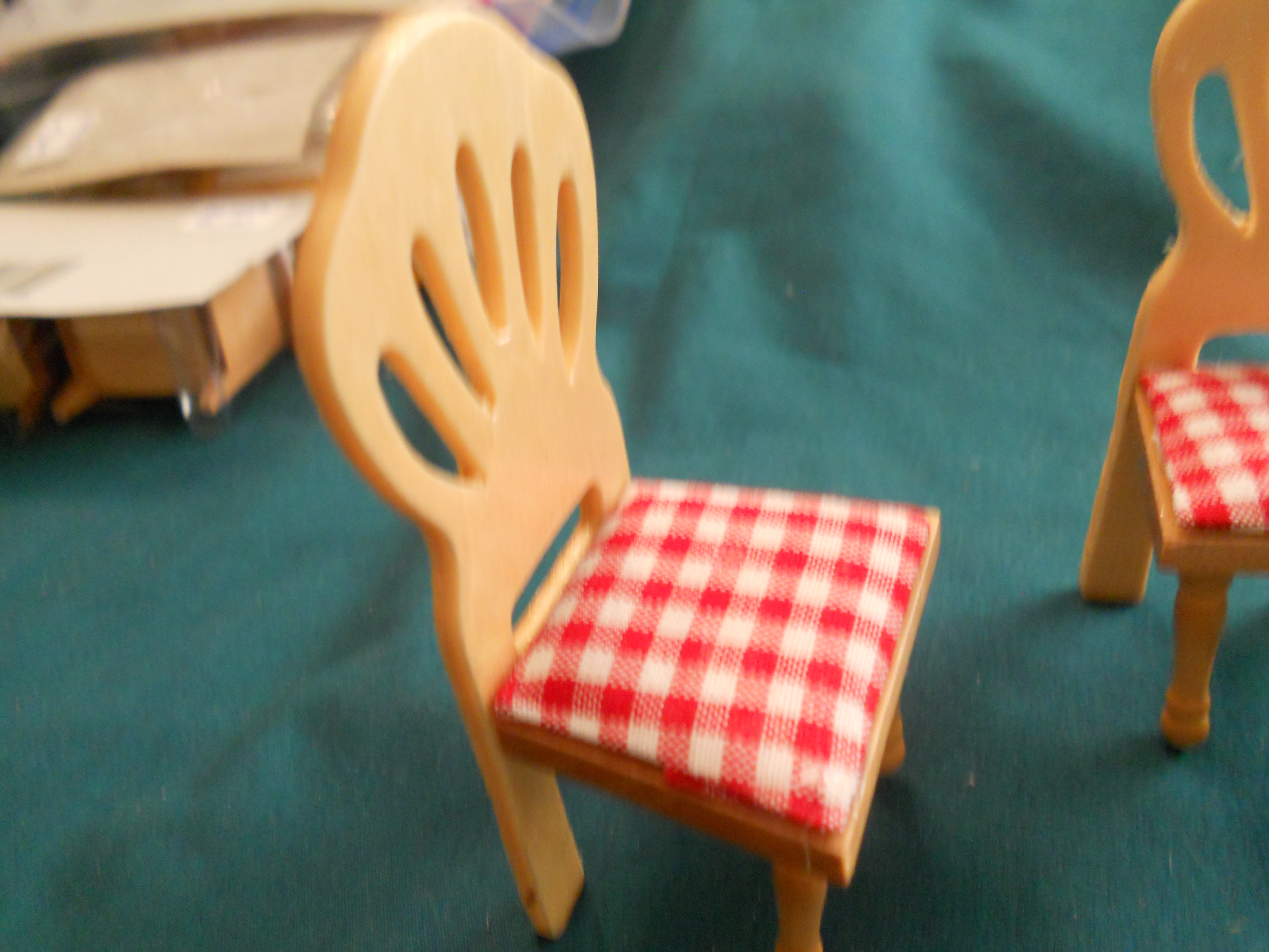 Dollhouse Kitchen Chairs Wood set of two