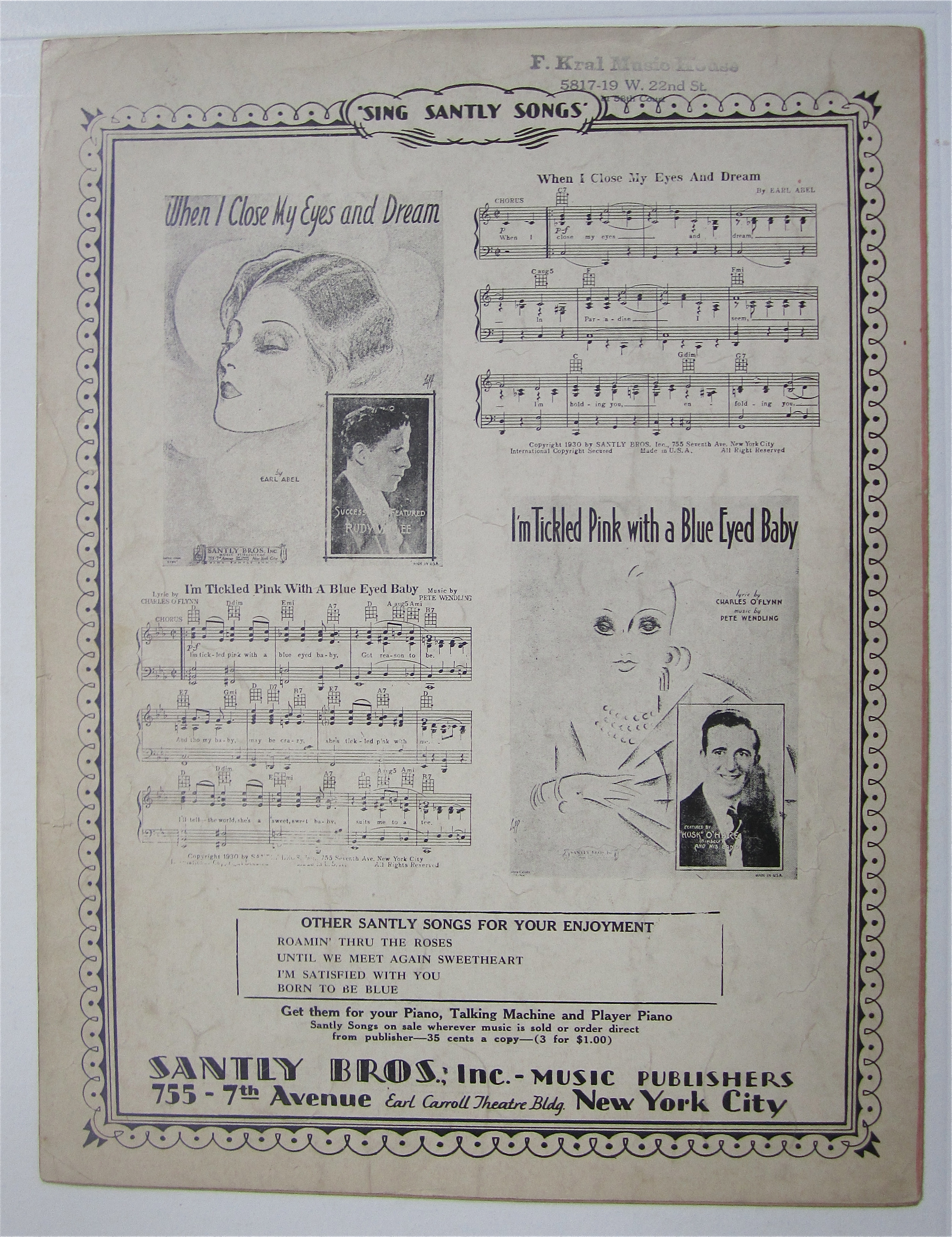 Sheet Music/1929 When The Organ Played At Twilight