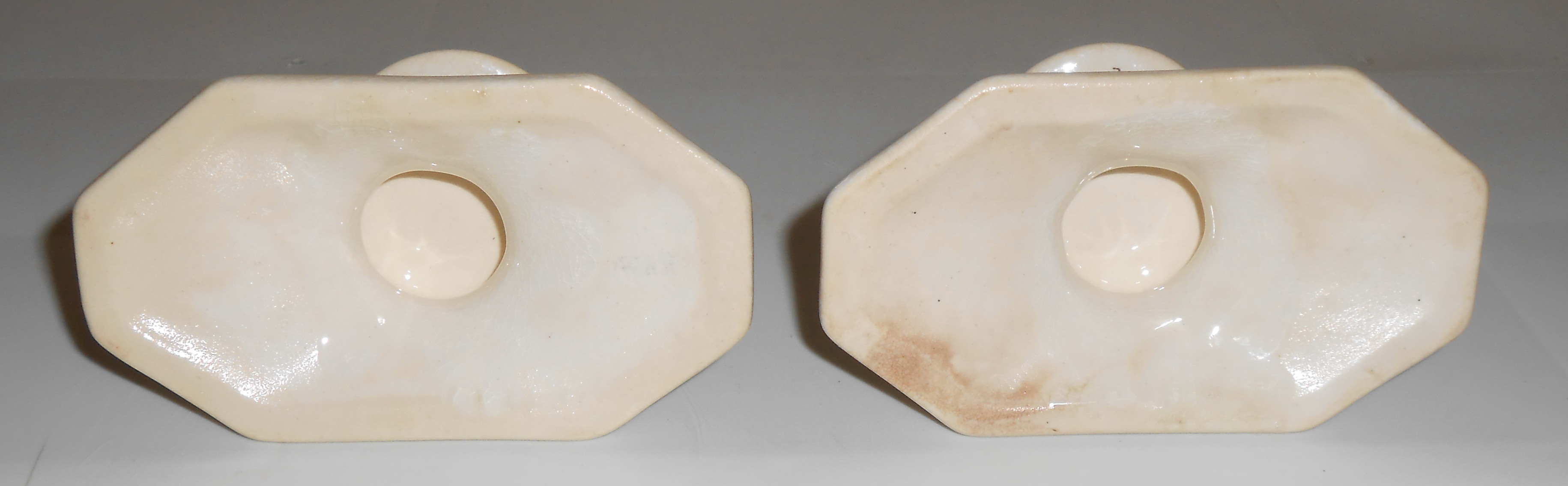 Cowan Pottery Pair Gloss White Candlstick Holders!