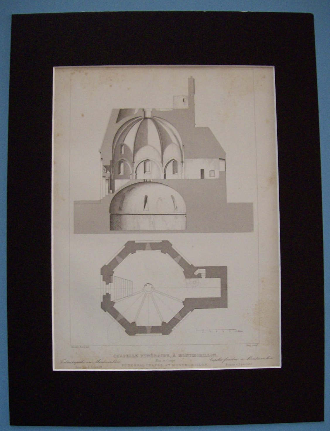 Chapelle Funeraire, A Montmorillon  (1852 Lithograph)