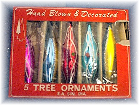 5 Hand Blown Glass Polish Christmas Ornaments