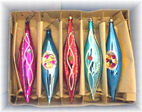 5 Hand Blown Glass Polish Christmas Ornaments