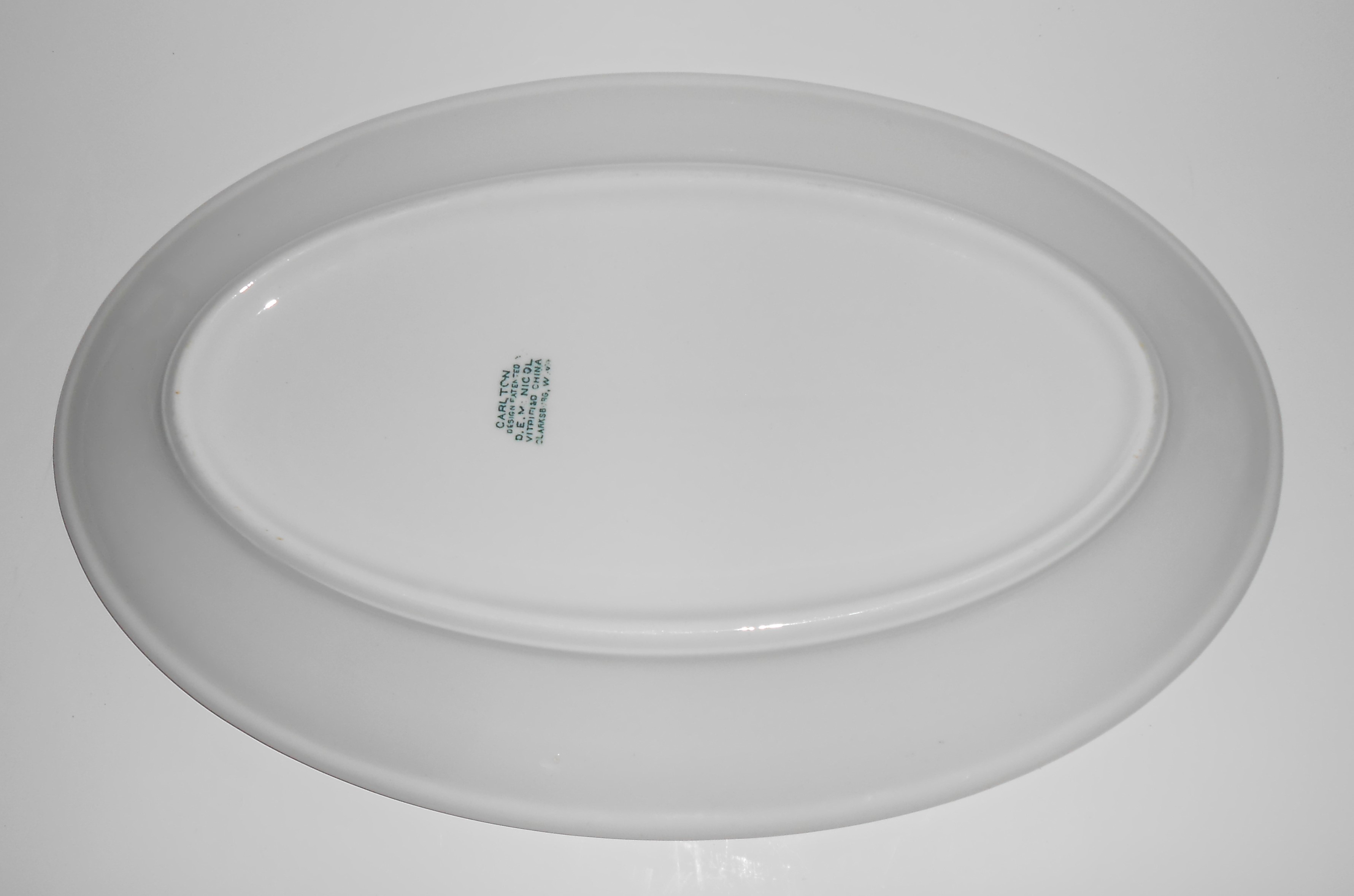 McNicol China Restaurant Ware Green Lg Carlton Platter