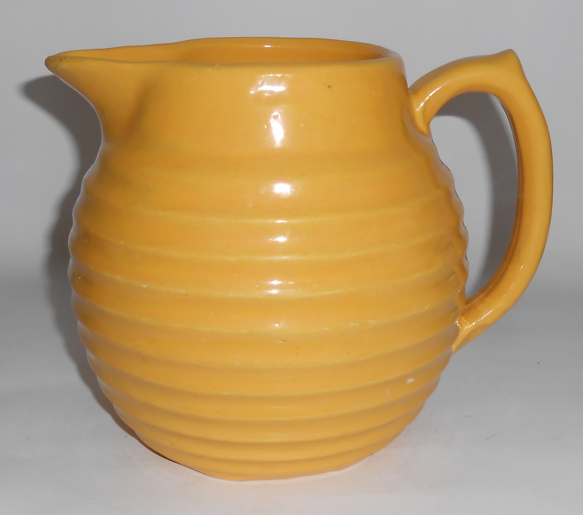 Bauer Pottery Ring Ware Yellow2 Qt Pitcher!
