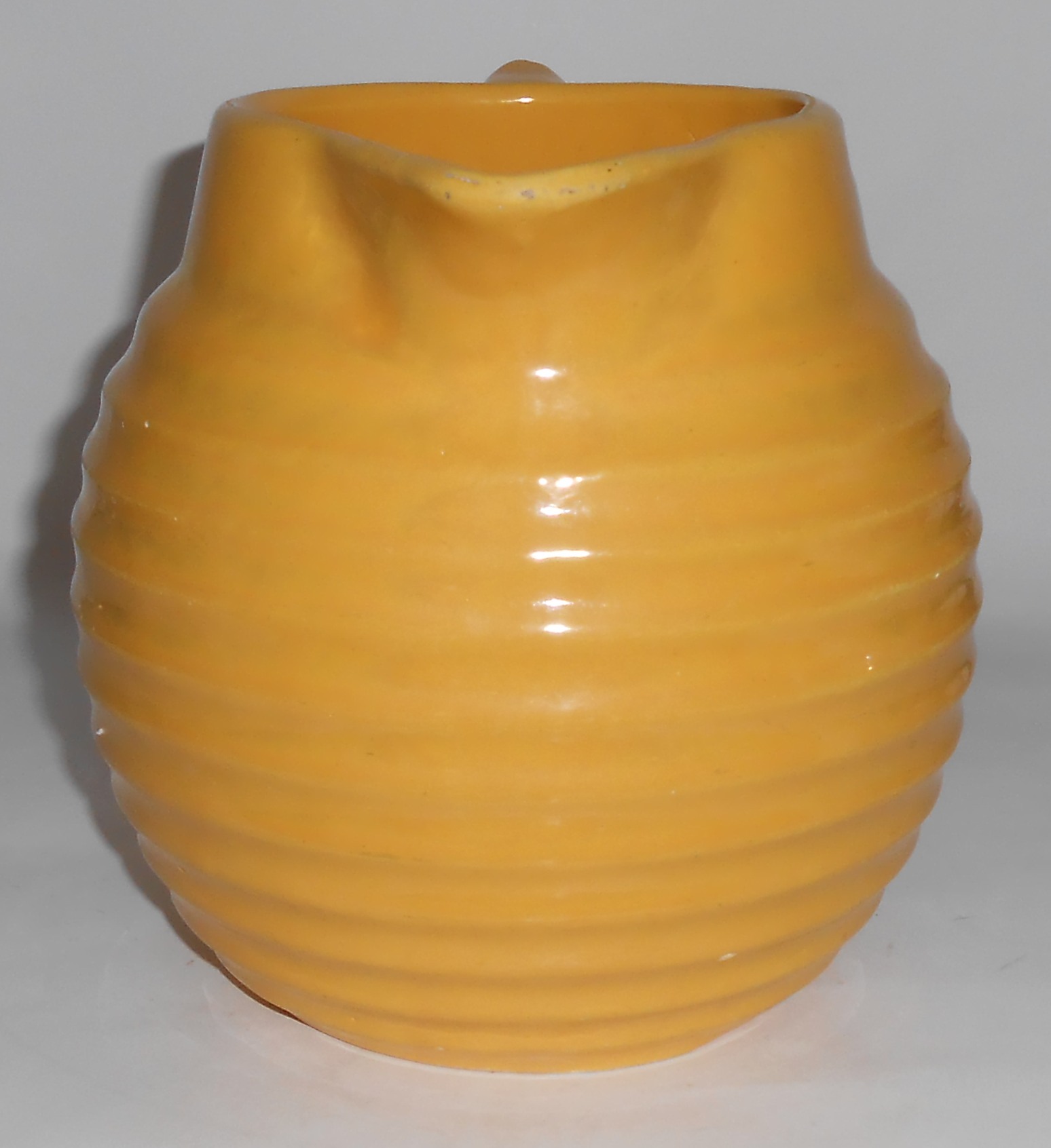 Bauer Pottery Ring Ware Yellow2 Qt Pitcher!