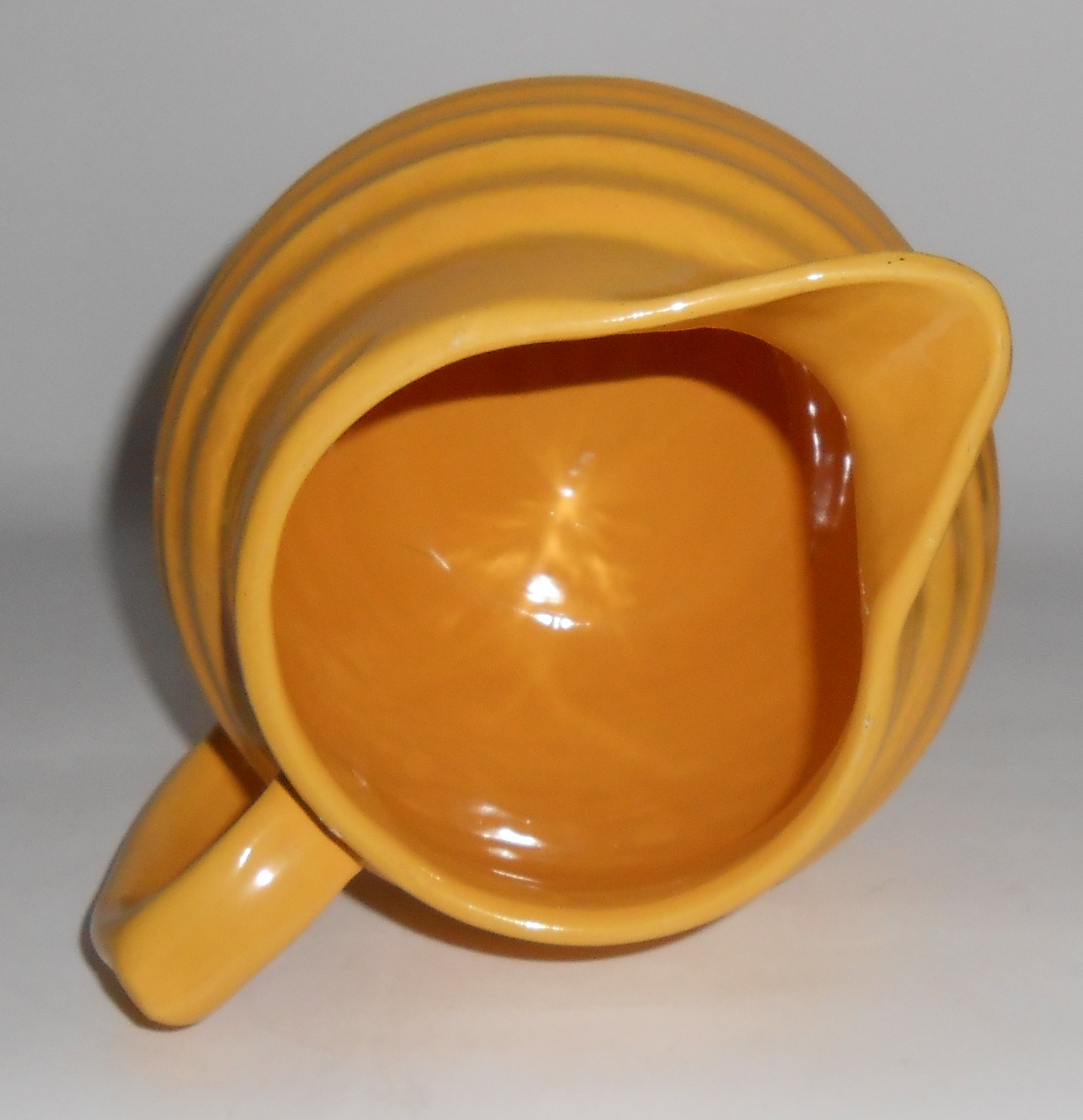 Bauer Pottery Ring Ware Yellow2 Qt Pitcher!