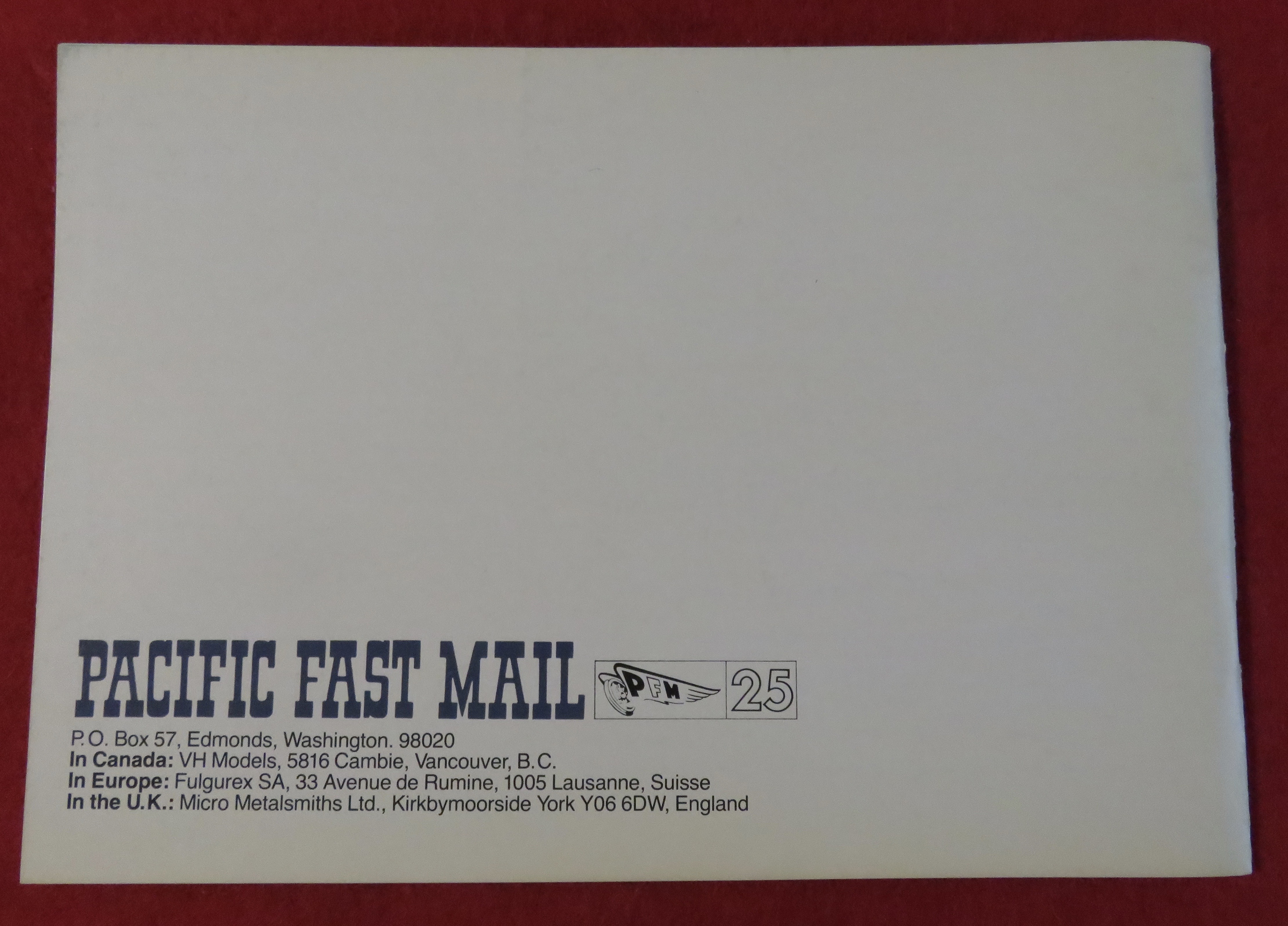 Pacific Fast Mail Model Train Catalog 1970's (14th Ed)