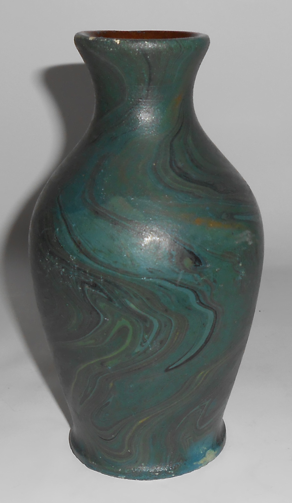 Bauer Pottery Matt Carlton Ispen Swirl Decorated Vase!
