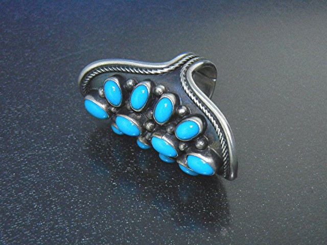 Navajo Sleeping Beauty Turquoise Sterling Silver Ring