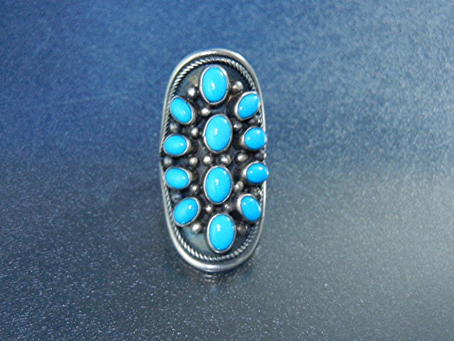 Navajo Sleeping Beauty Turquoise Sterling Silver Ring