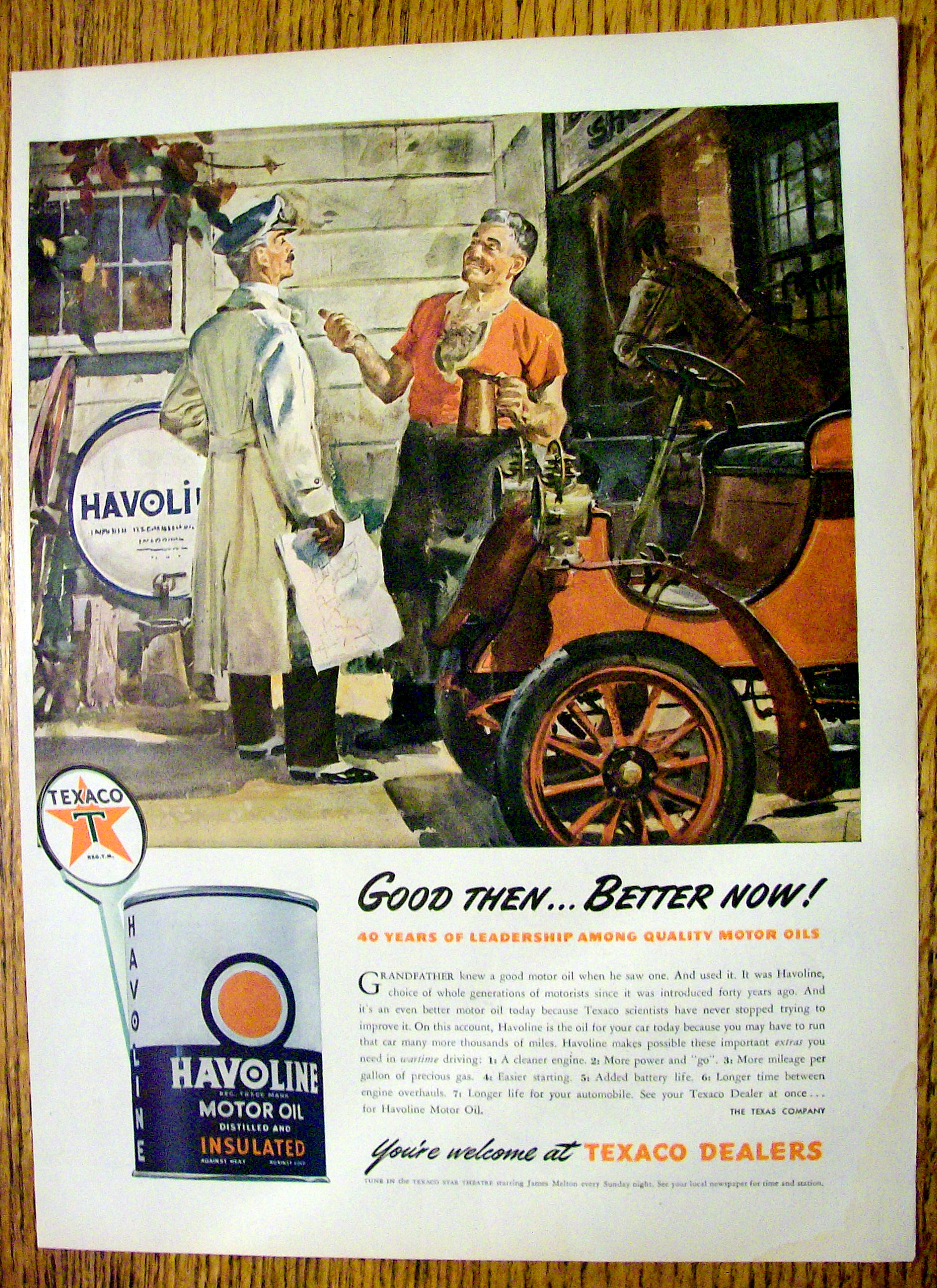 1944 Havoline Motor Oil with 2 Men Talking
