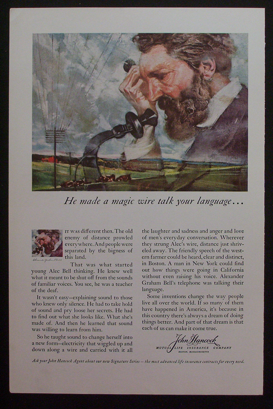 1959 John Hancock Insurance Company with Alexander Bell