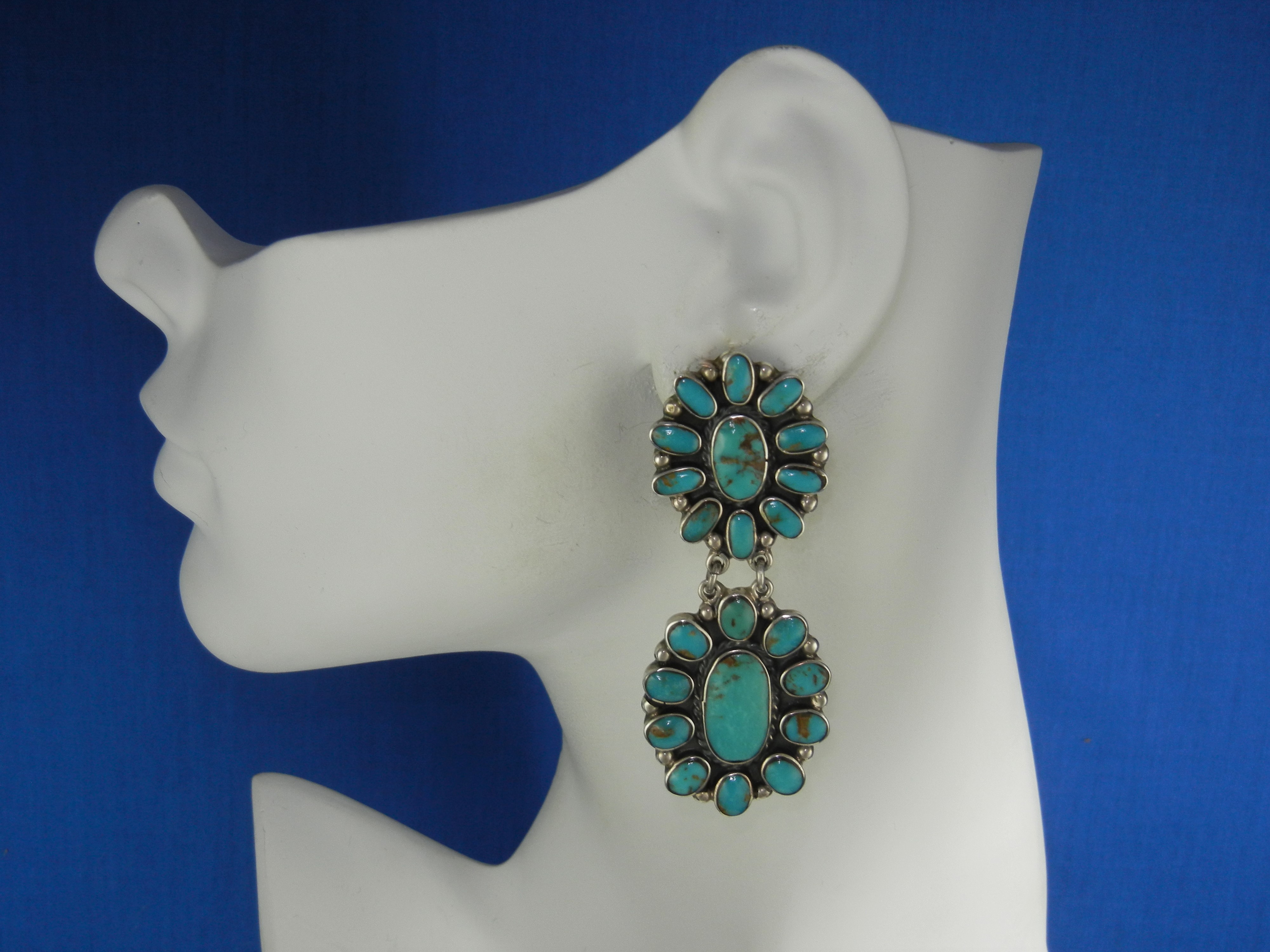 Federico Jimenez Sterling Silver Kingman Turquoise Clip