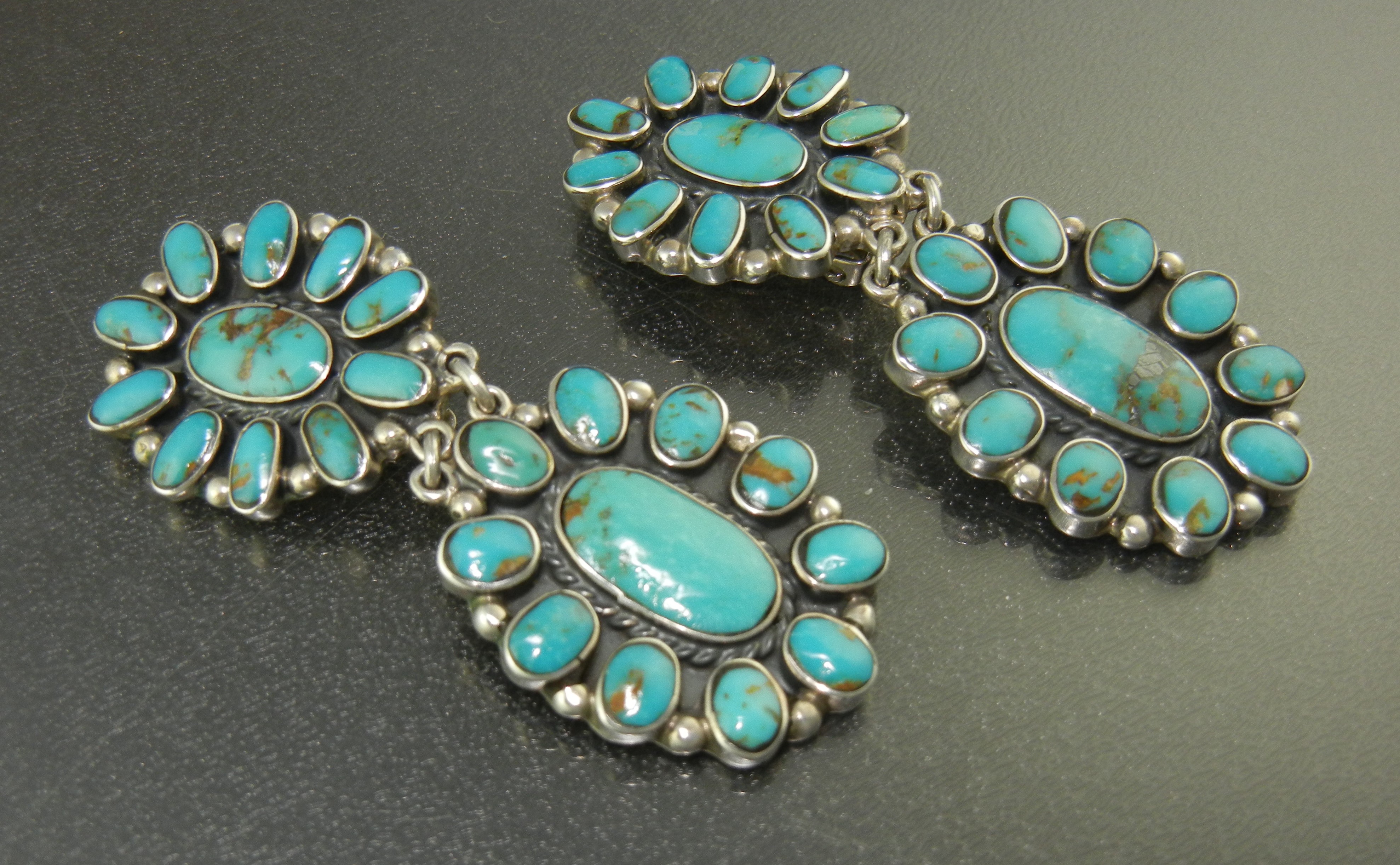 Federico Jimenez Sterling Silver Kingman Turquoise Clip