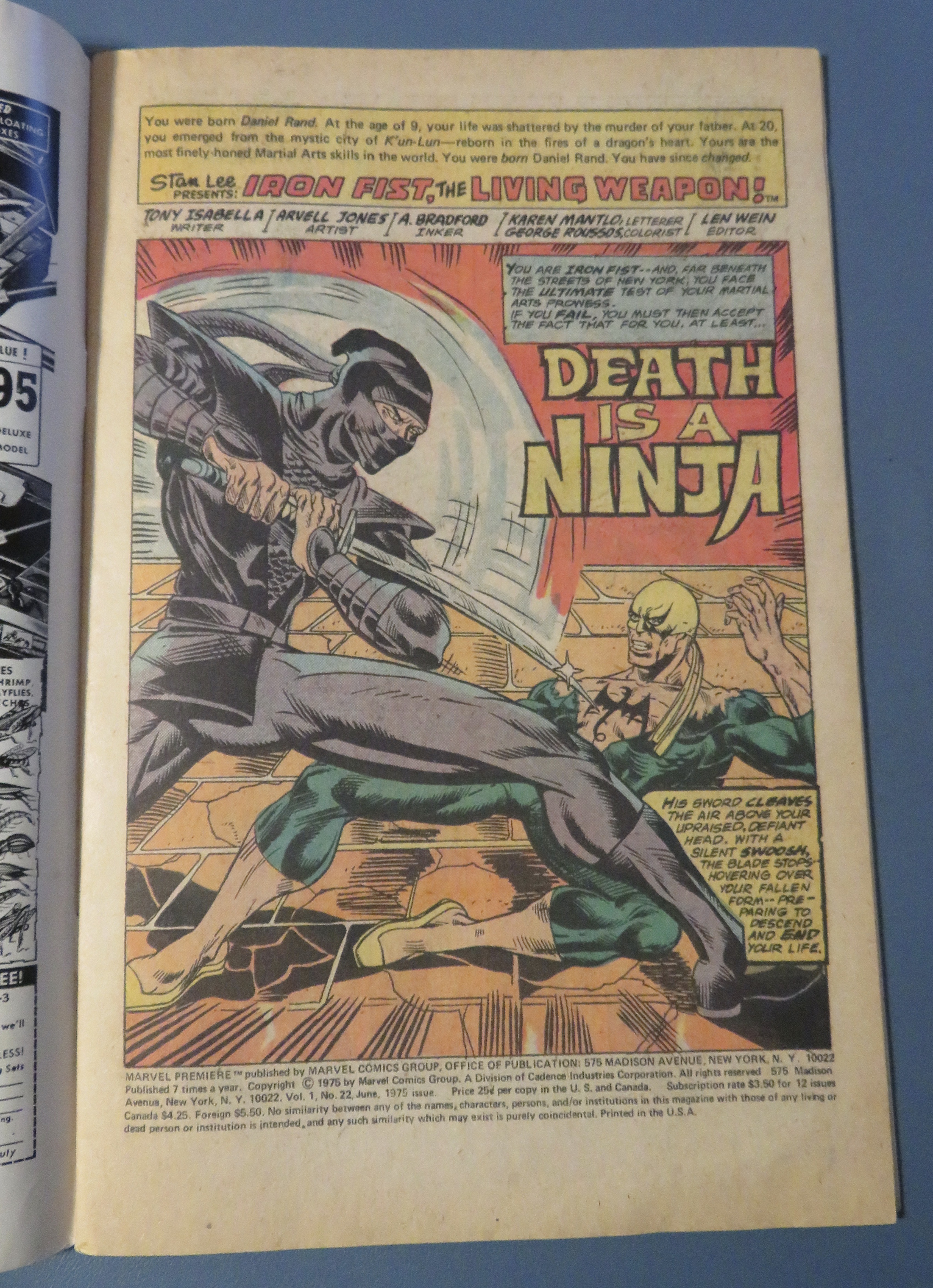 Iron Fist Comic June 1975 Death Is A Ninja