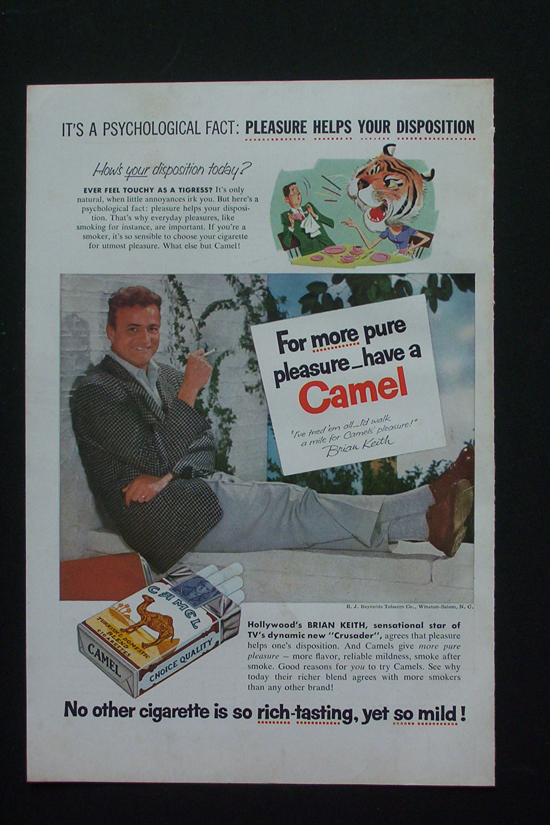 1955 Camel Cigarettes with Actor Brian Keith Smoking