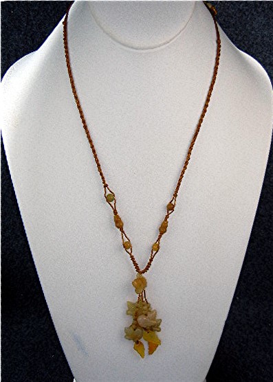 Jade Animals Gold Silk Necklace