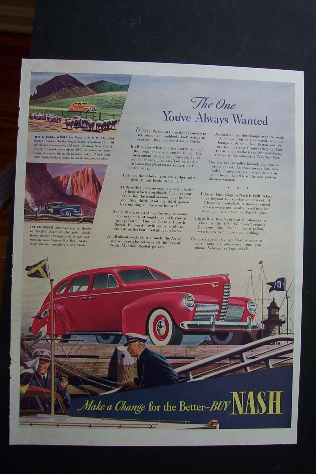 1940 Nash Cars w/Great Picture of a Red Nash Automobile