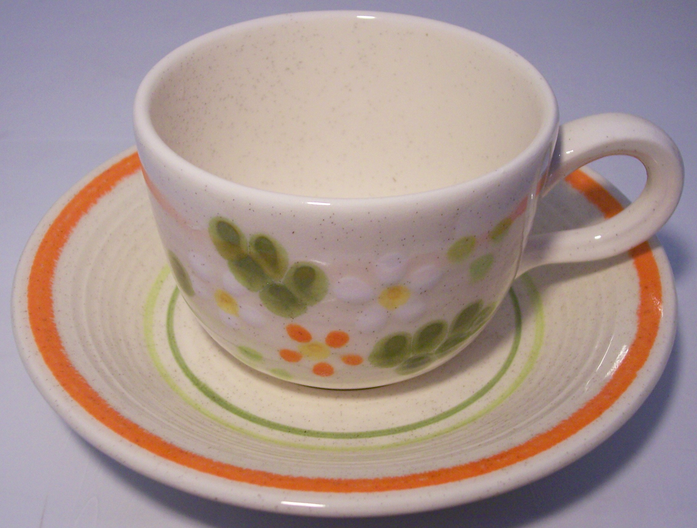 Franciscan Pottery Papaya Cup/Saucer Set