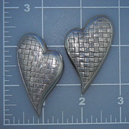 Sterling Silver Large Heart Clip Earrings
