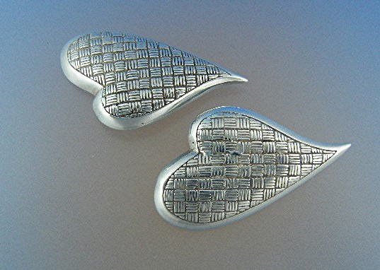 Sterling Silver Large Heart Clip Earrings