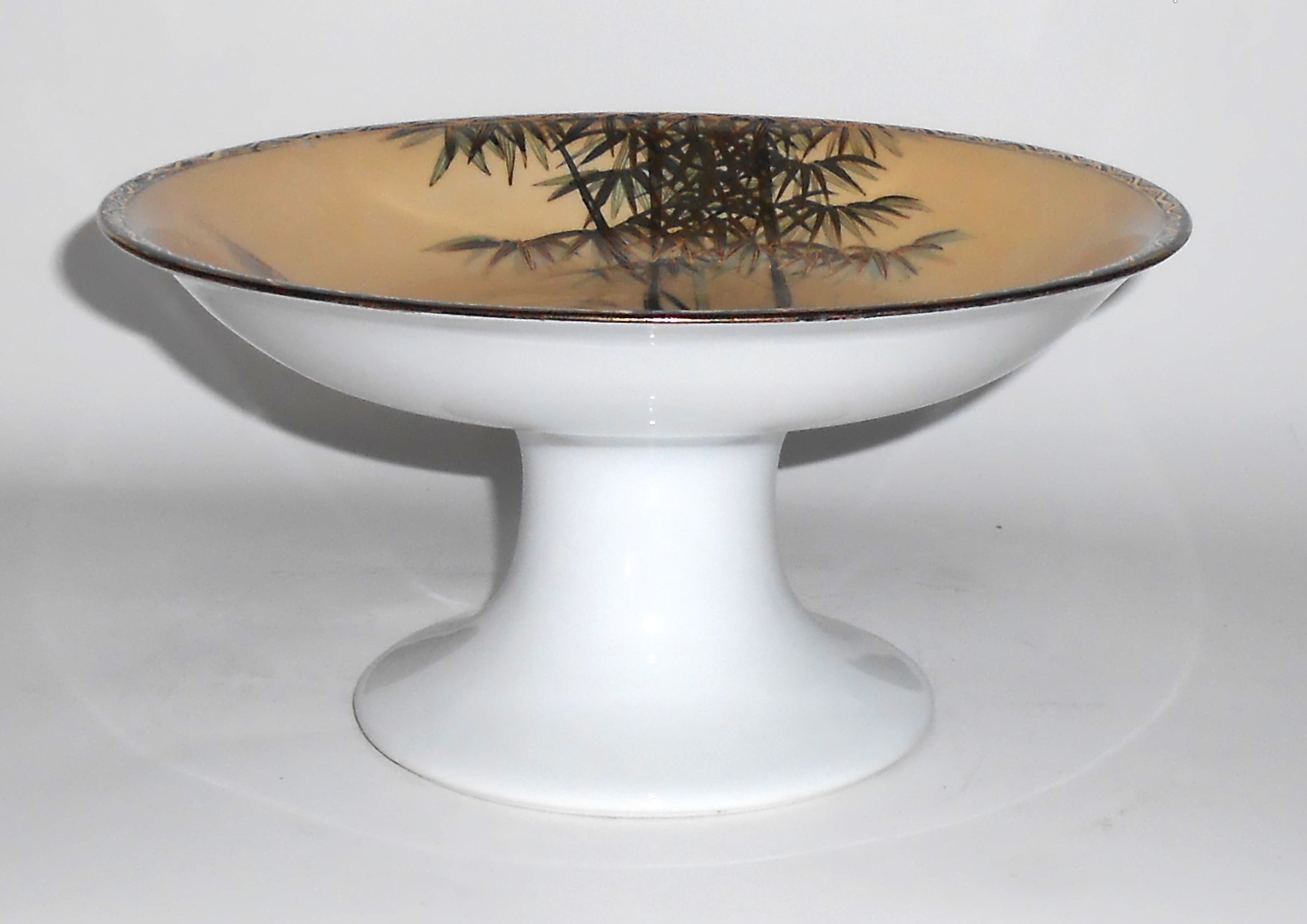 Nishida Japan Porcelain China 22k Yellow Black Bamboo T