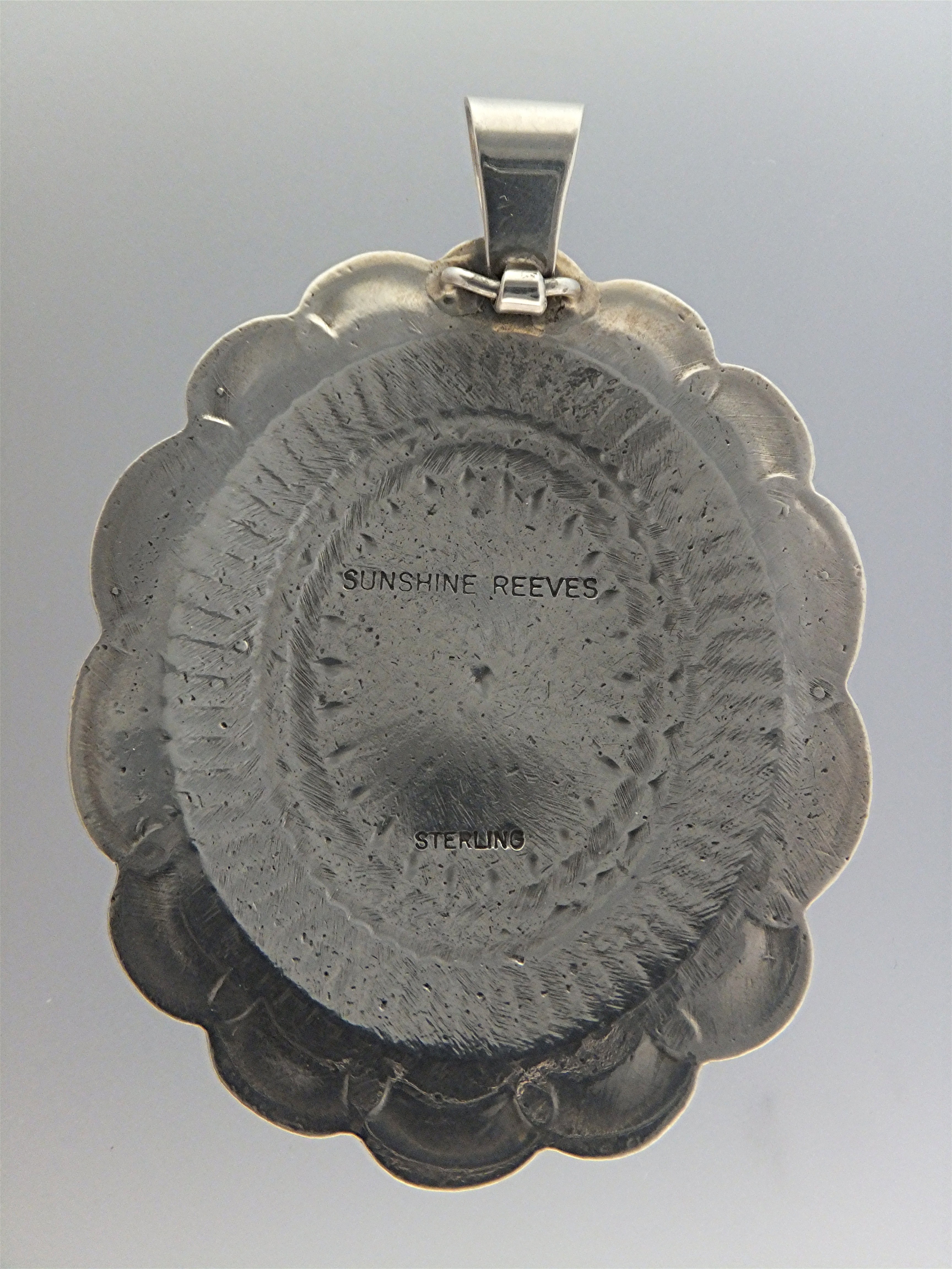 Navajo Sunshine Reeves Sterling Silver Turquoise Pendan