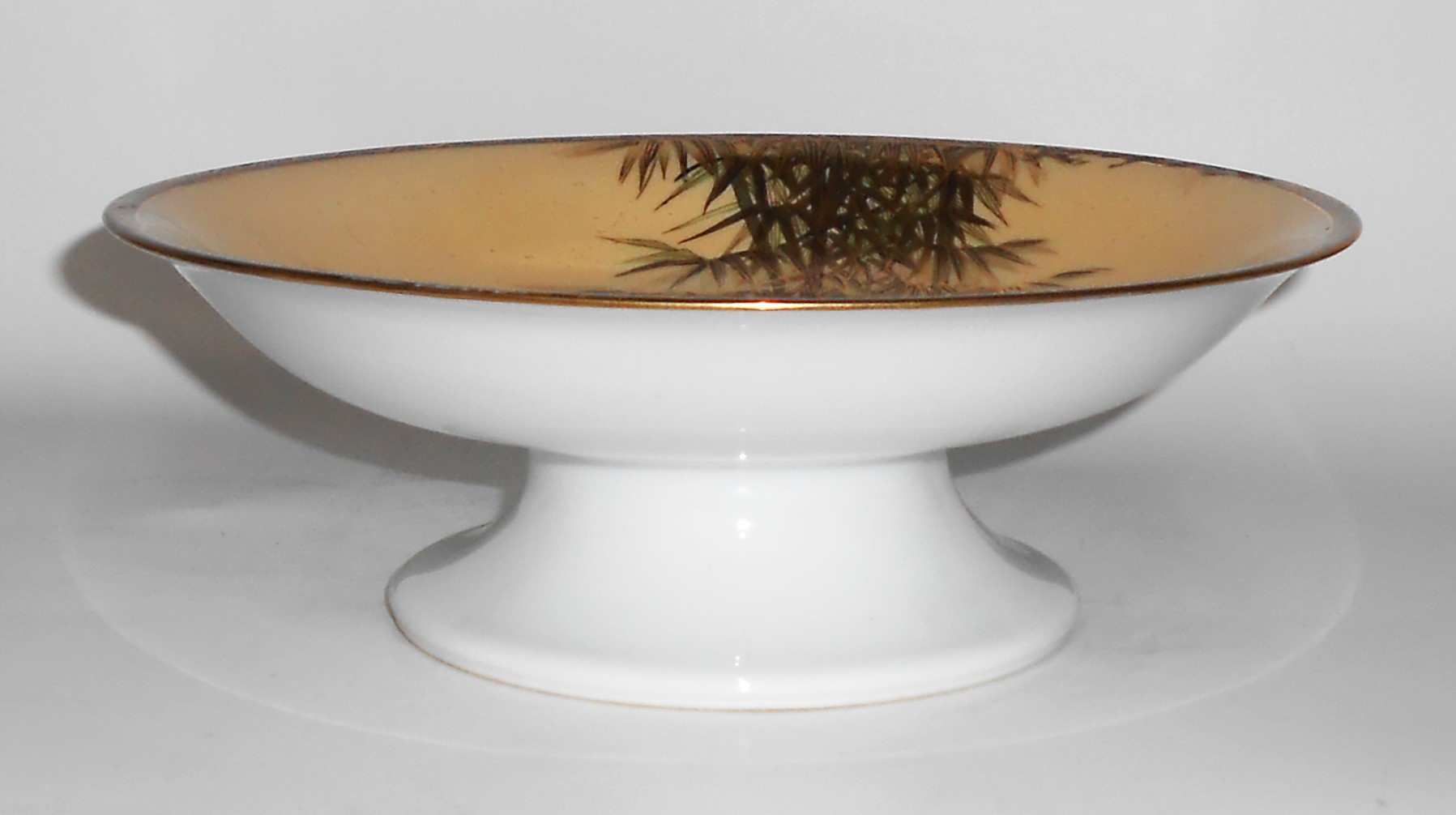 Nishida Japan Porcelain China 22k Yellow Black Bamboo C