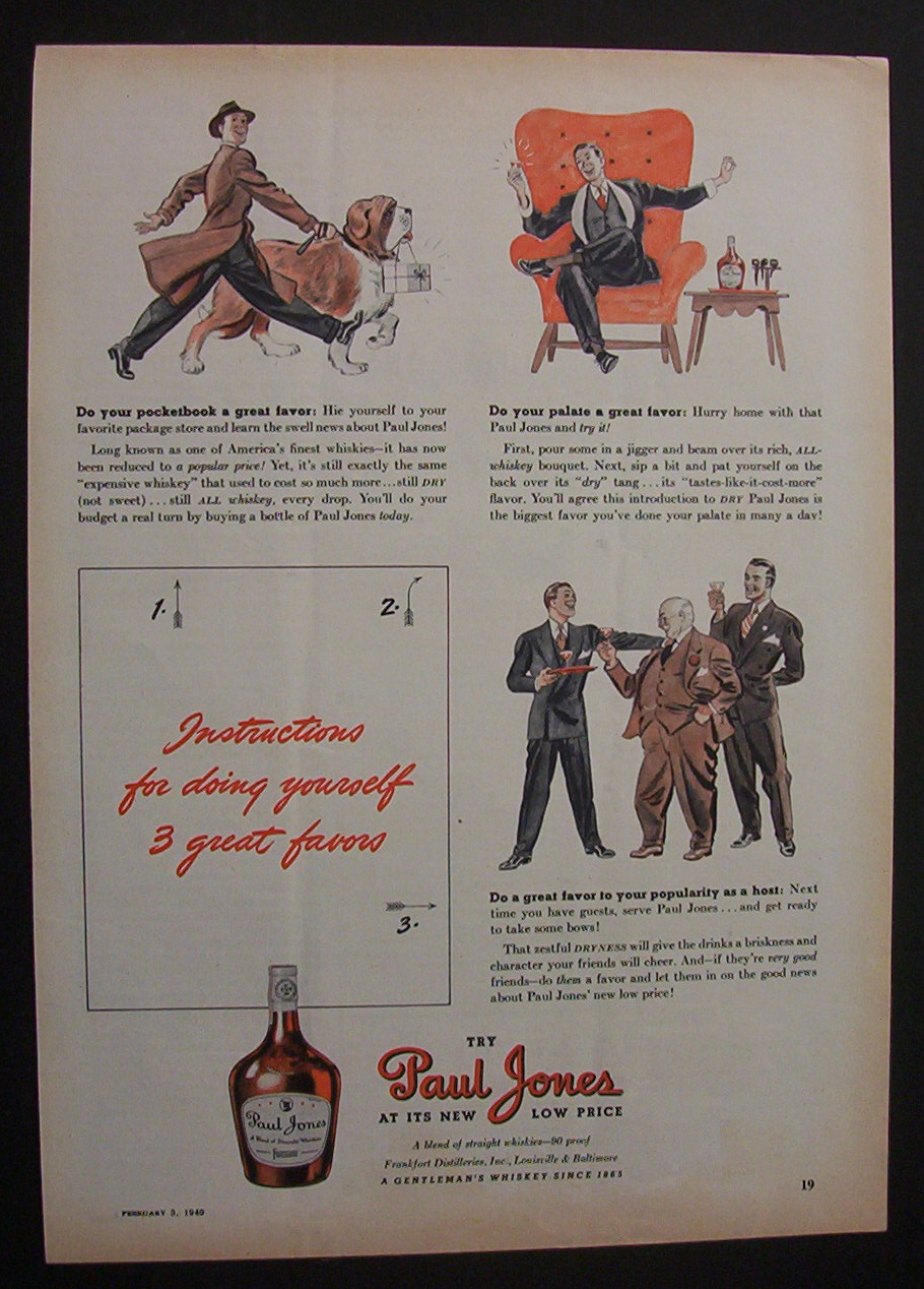 1940 Paul Jones Whiskey