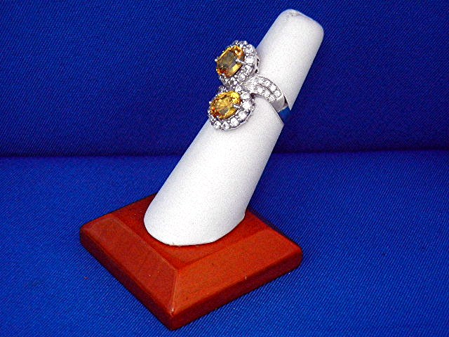 Ring Citrine Whte Sapphires Sterling Silver