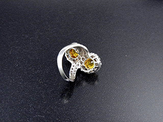 Ring Citrine Whte Sapphires Sterling Silver