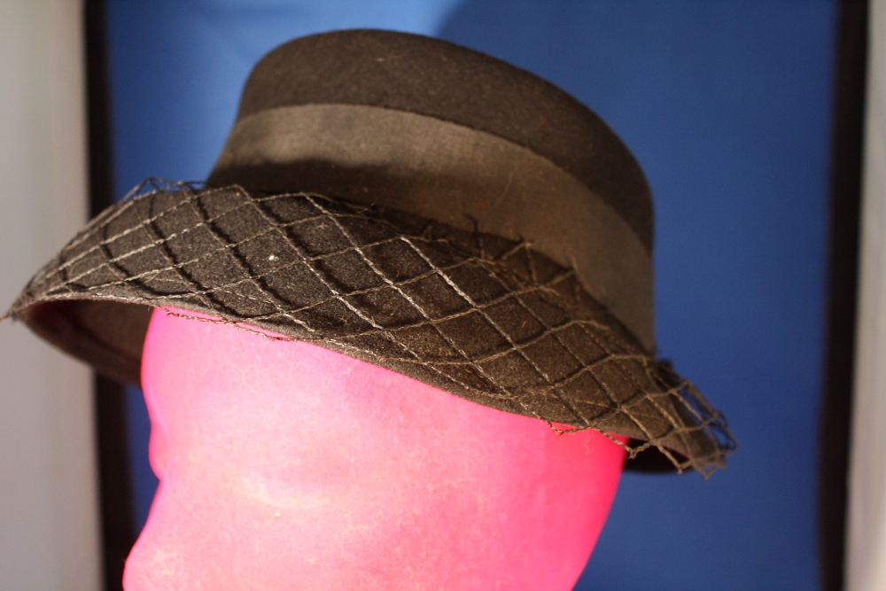 Black Felt and Net Hat