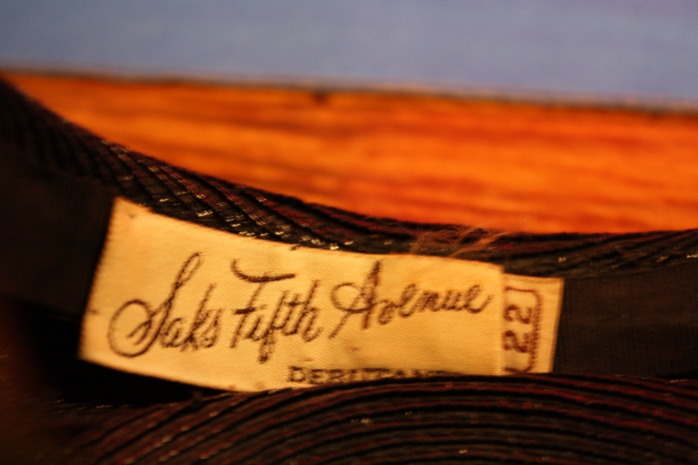 Black and Velvet Saks Fifth Avenue Hat