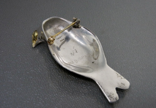 14K Gold Sterling Silver Sergio Bustamonte Brooch
