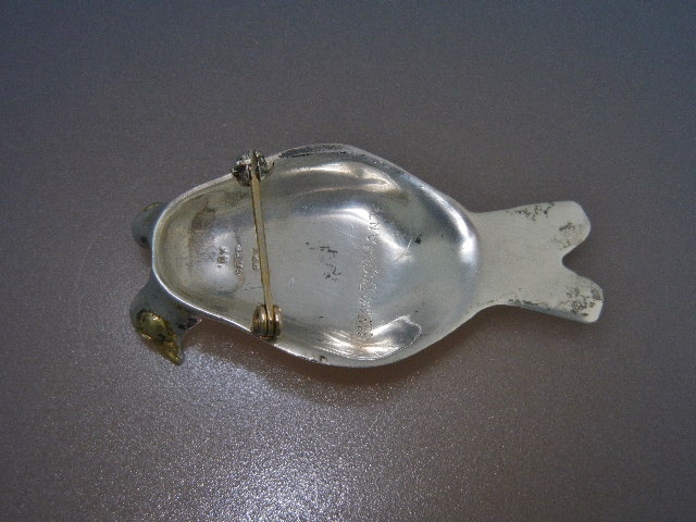 14K Gold Sterling Silver Sergio Bustamonte Brooch