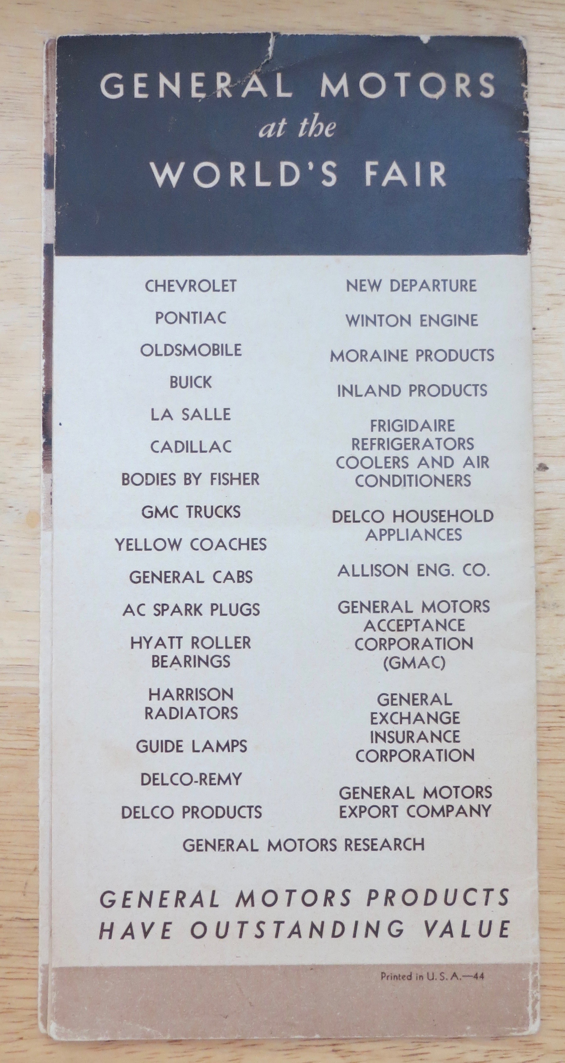 1933 Century Of Progress, General Motors Brochure