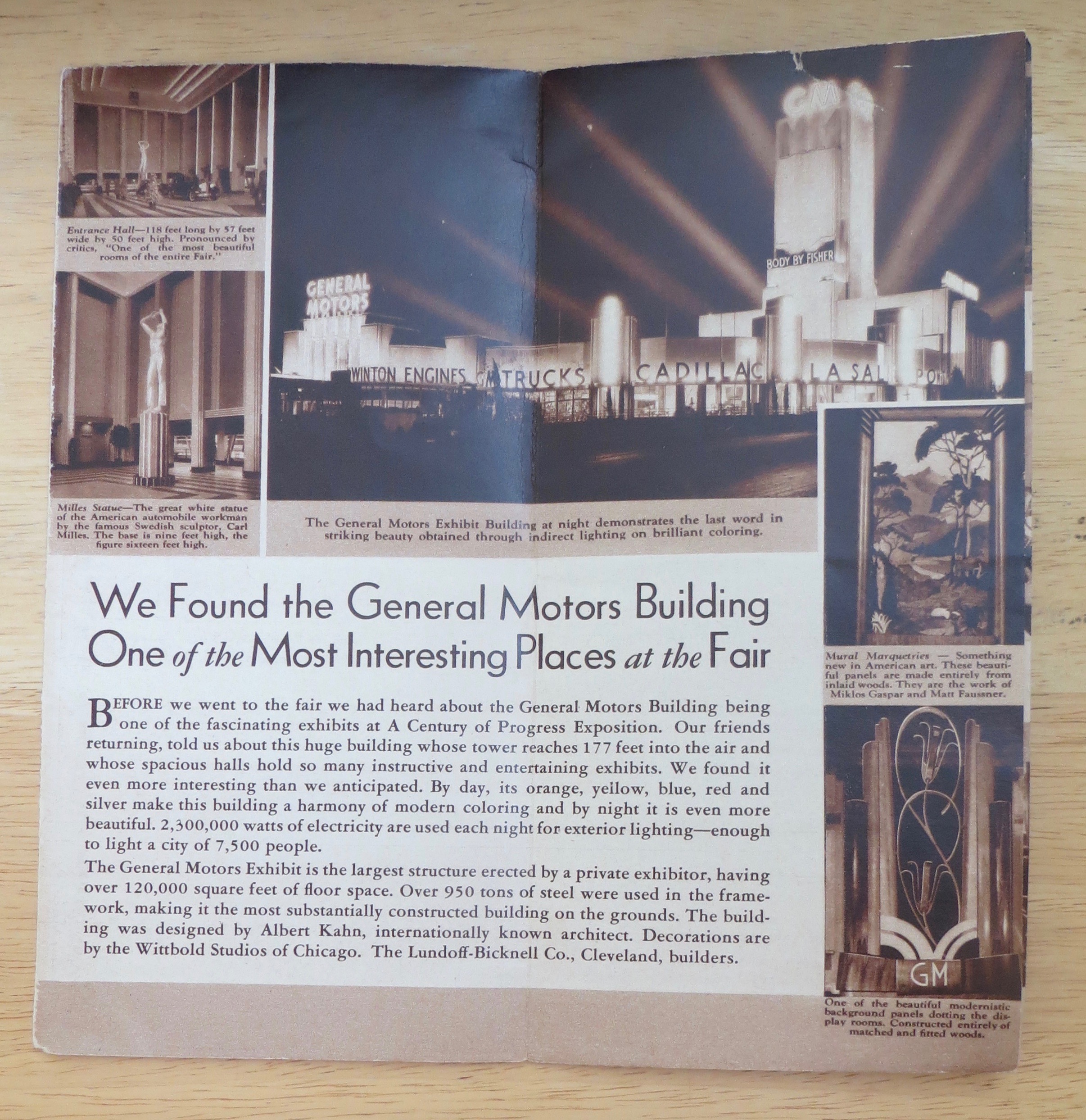 1933 Century Of Progress, General Motors Brochure