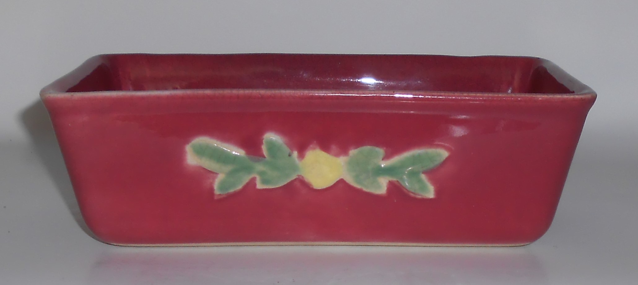 Coors Pottery Rosebud Red Loaf Pan #2