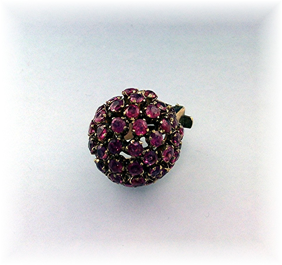 Earrings 14K Yellow Gold Gold  & RUBY Clip On