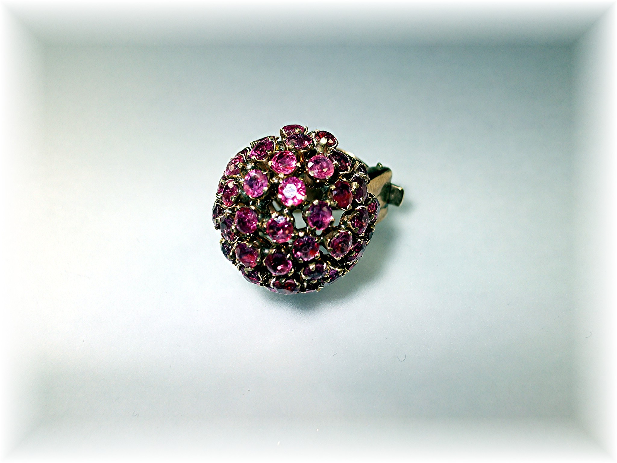 Earrings 14K Yellow Gold Gold  & RUBY Clip On