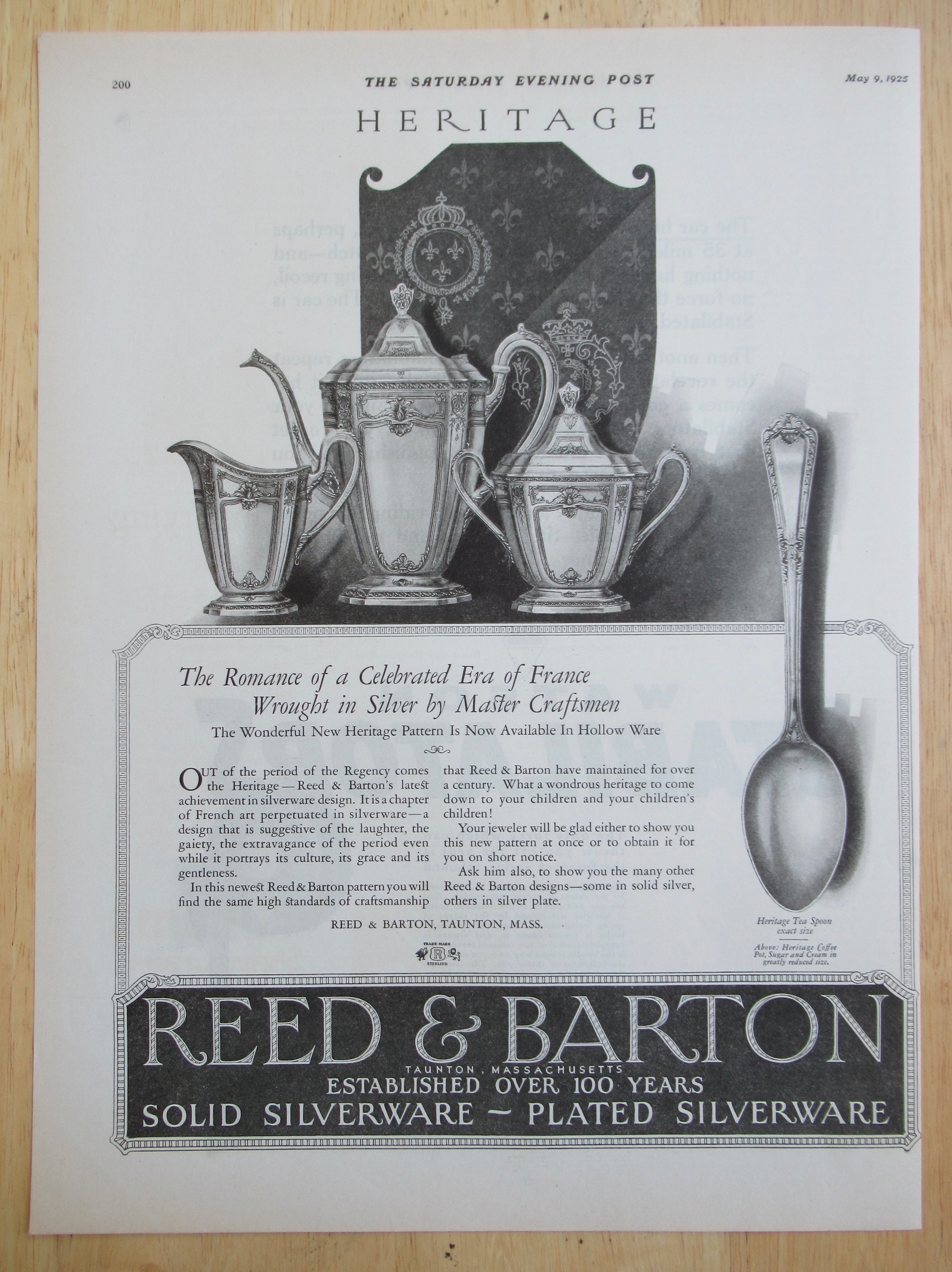 1925 Reed & Barton Sterling Silverware w/Heritage Spoon